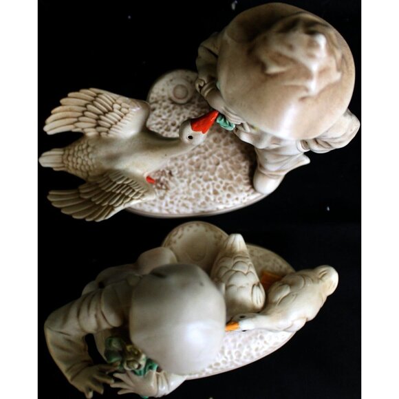 VTG 1960s Holland Mold Dutch Girl & Boy Geese Duck Figurines Ceramic Light Color - Picture 7 of 9